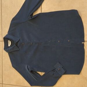 C.M. Shapes Blue Button Down Blouse Size Medium